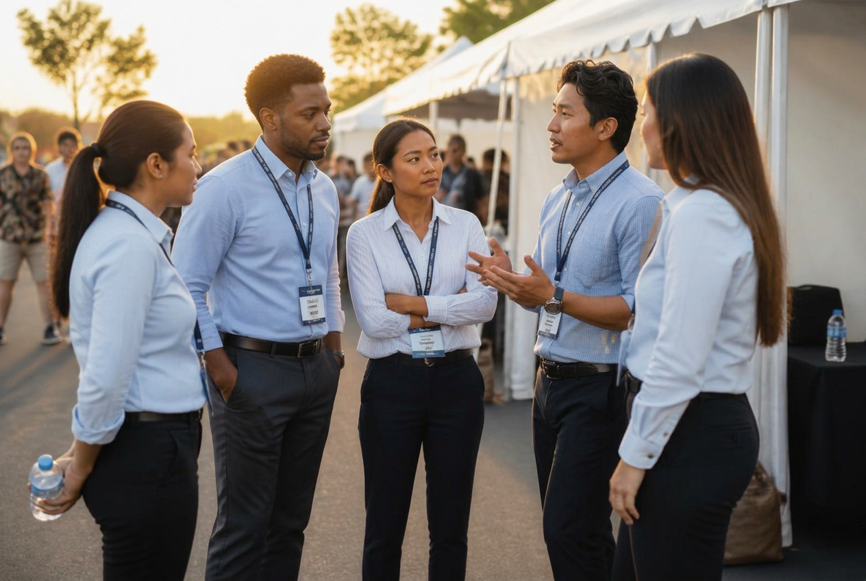 A team standing together after a hiring day
