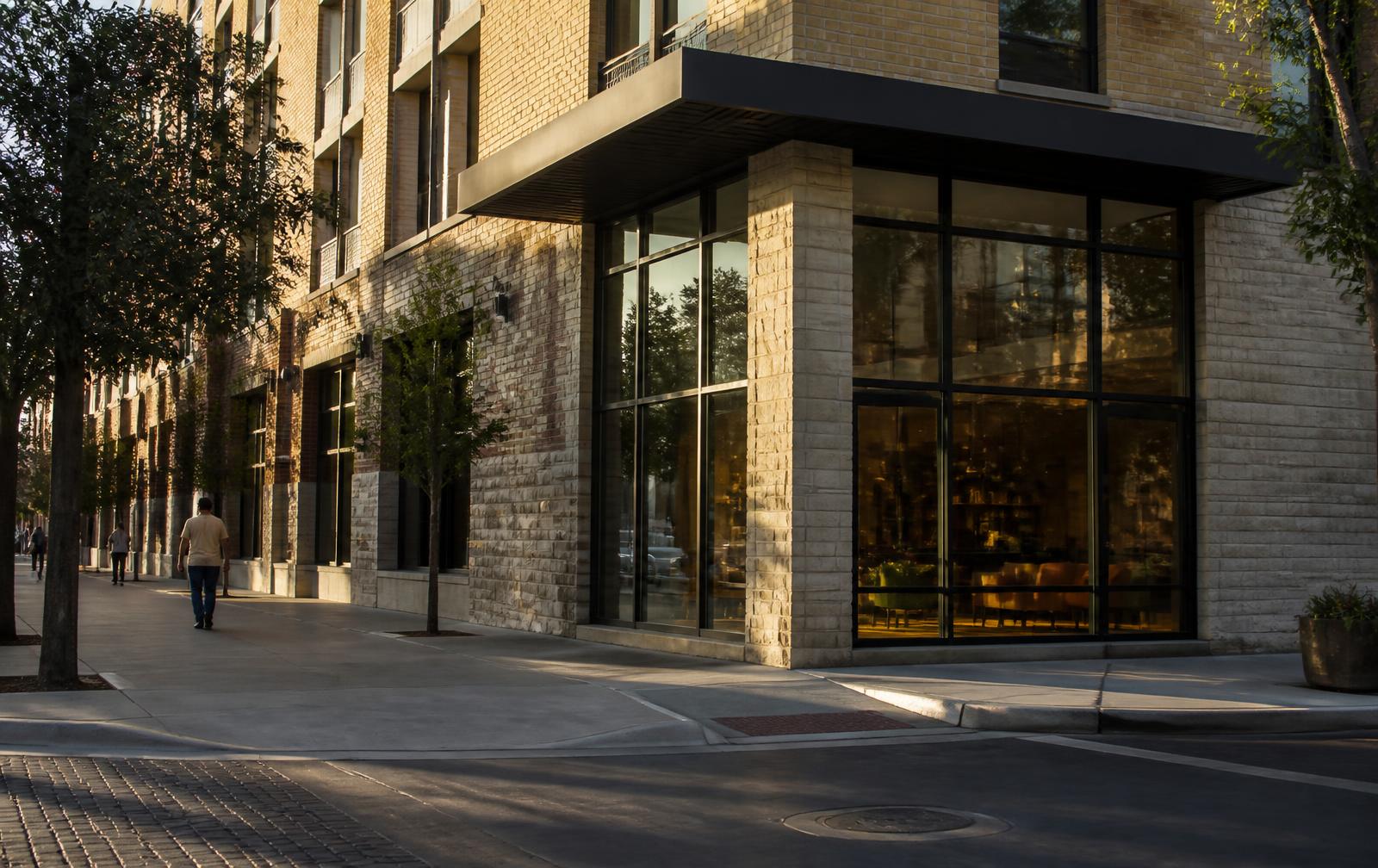 San Antonio street corner in late afternoon light